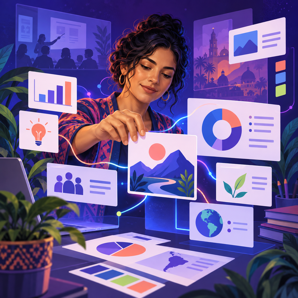Portada visual de Infografías con IA