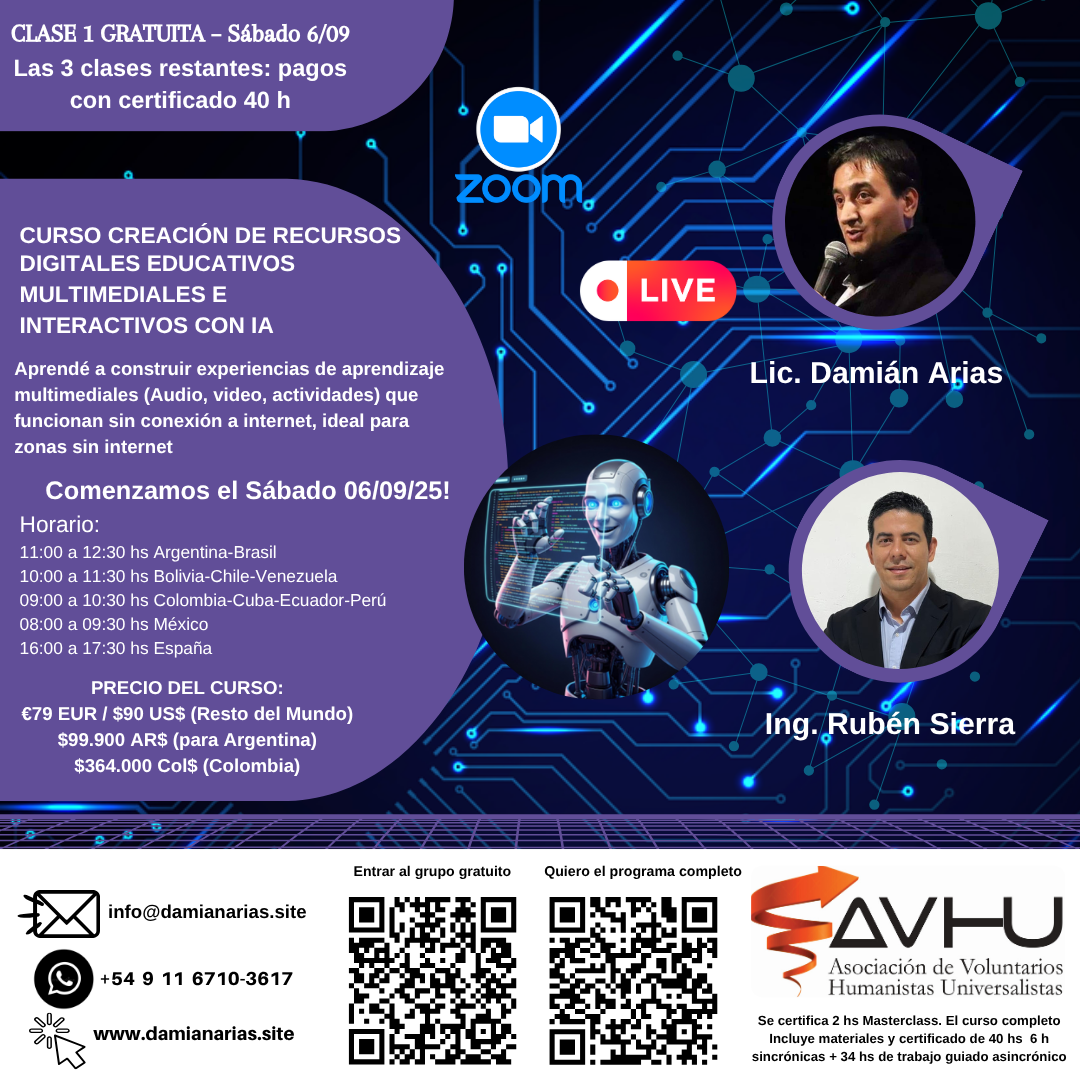 Flyer Masterclass Recursos Educativos con IA